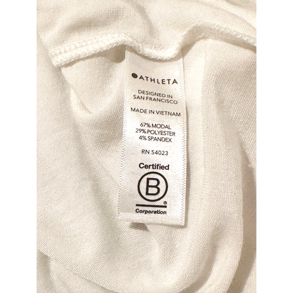 Athleta Cloudlight Cream White Scoop Neck Long Sleeve Shirt Medium Athleisure - Picture 6 of 7